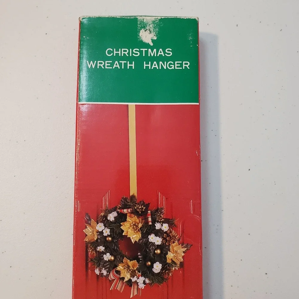 Vintage Rocking Horse Christmas Wreath Hanger Metal Gold Tone